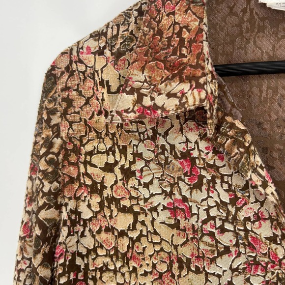 Coldwater Creek Size L Large Button Down Sheer Blouse Shirt Top Fall Winter - Picture 4 of 6